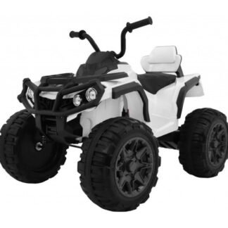 QUAD 12V ELECTRICO, MANDO RC, BLANCO, RUEDAS GOMA, ASIENTO CUERO -  - RUEDAS DE GOMA, INDA47-BDM-0906A